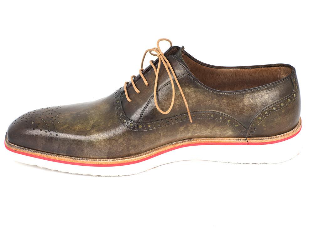 Paul Parkman Chaussures Oxford décontractées et intelligentes pour hommes Vert armée (ID#184SNK-GRN)