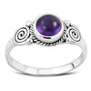 Amethyst Spiral Sterling Silver Ring