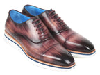 Paul Parkman Oxfords intelligents et décontractés pour hommes en cuir violet (ID#185-PRP-LTH)