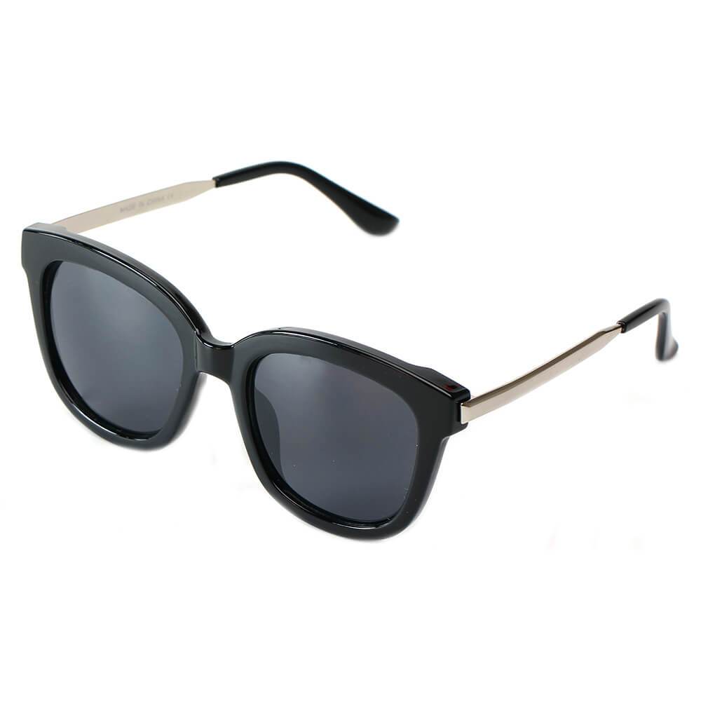 DEKALB | Women's Oversize Mirrored Lens Horned Rim Sunglasses