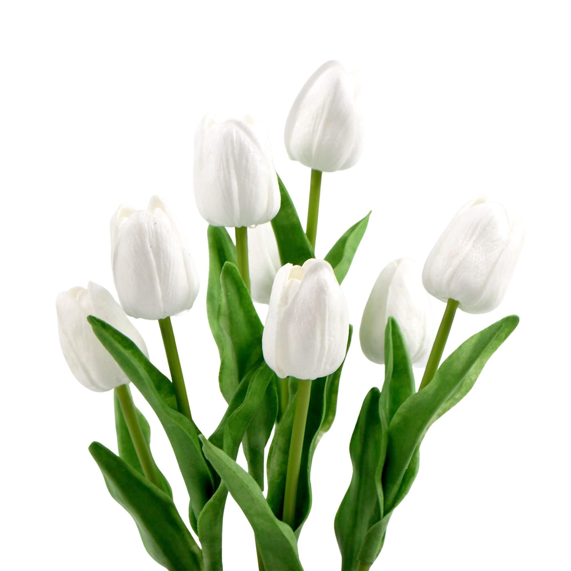 Arrangement artificiel blanc fleuri d'usine de tulipe avec le bol en céramique 35cm