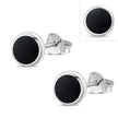 5mm | Boucles d'oreilles rondes en argent et onyx noir