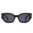 Dawnmist - Geometric Retro Round Irregular Narrow Cat Eye Sunglasses