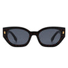 Dawnmist - Geometric Retro Round Irregular Narrow Cat Eye Sunglasses