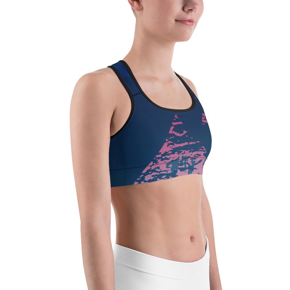 Soutien-gorge de sport Madeleine évacuant l'humidité pour femmes (passepoil blanc et noir)