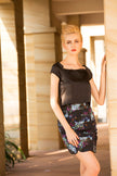 The Secret Garden Ruched Floral Pencil Skirt