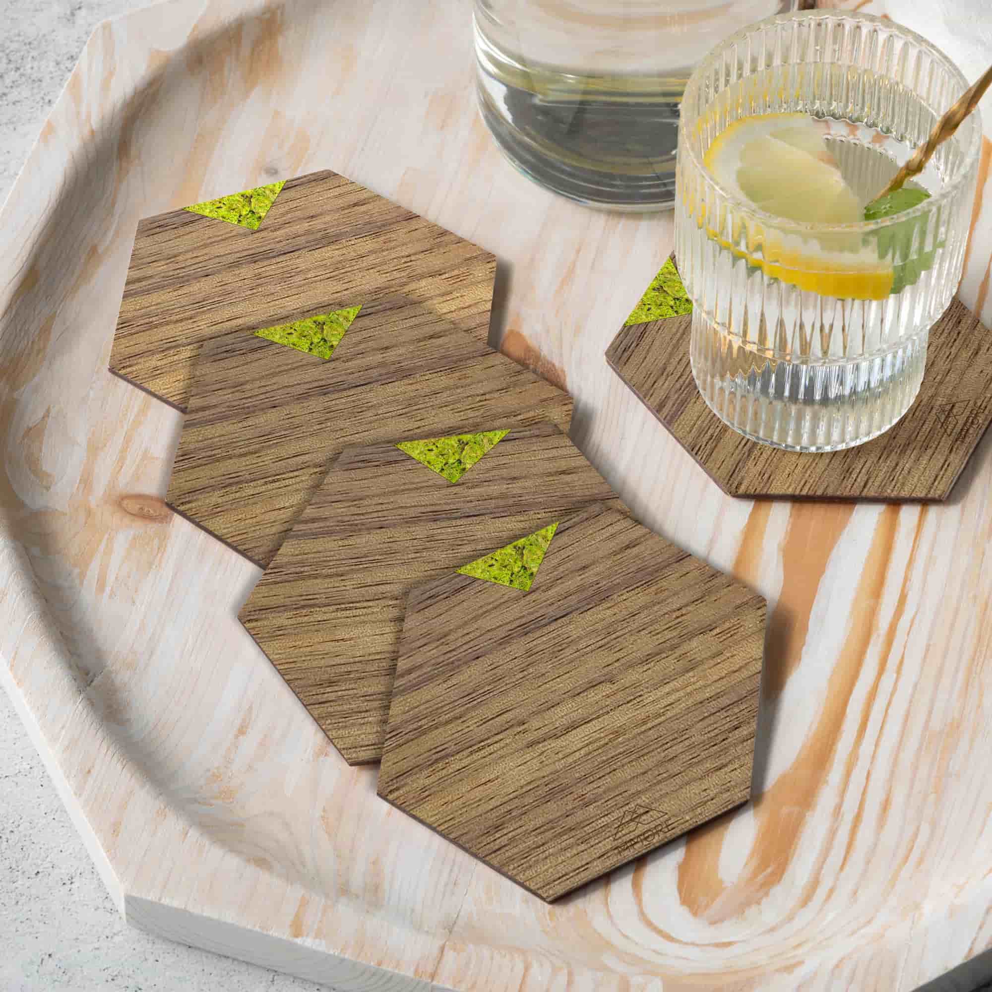 Sous-verres en bois - Noyer américain / Ensemble de 4 sous-verres