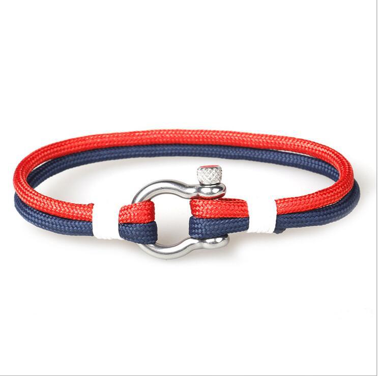 Hameçon nautique hommes manchette breloque queue de requin fait à la main Simple Bracelet personnalisé