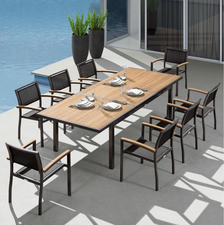 Teak Aluminum Outdoor Dining Set