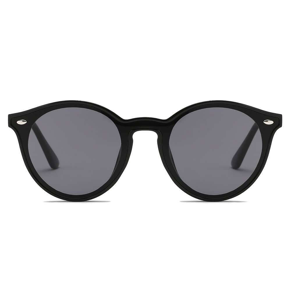 CROSBY | Unisex Fashion Retro Round Horn Rimmed Sunglasses