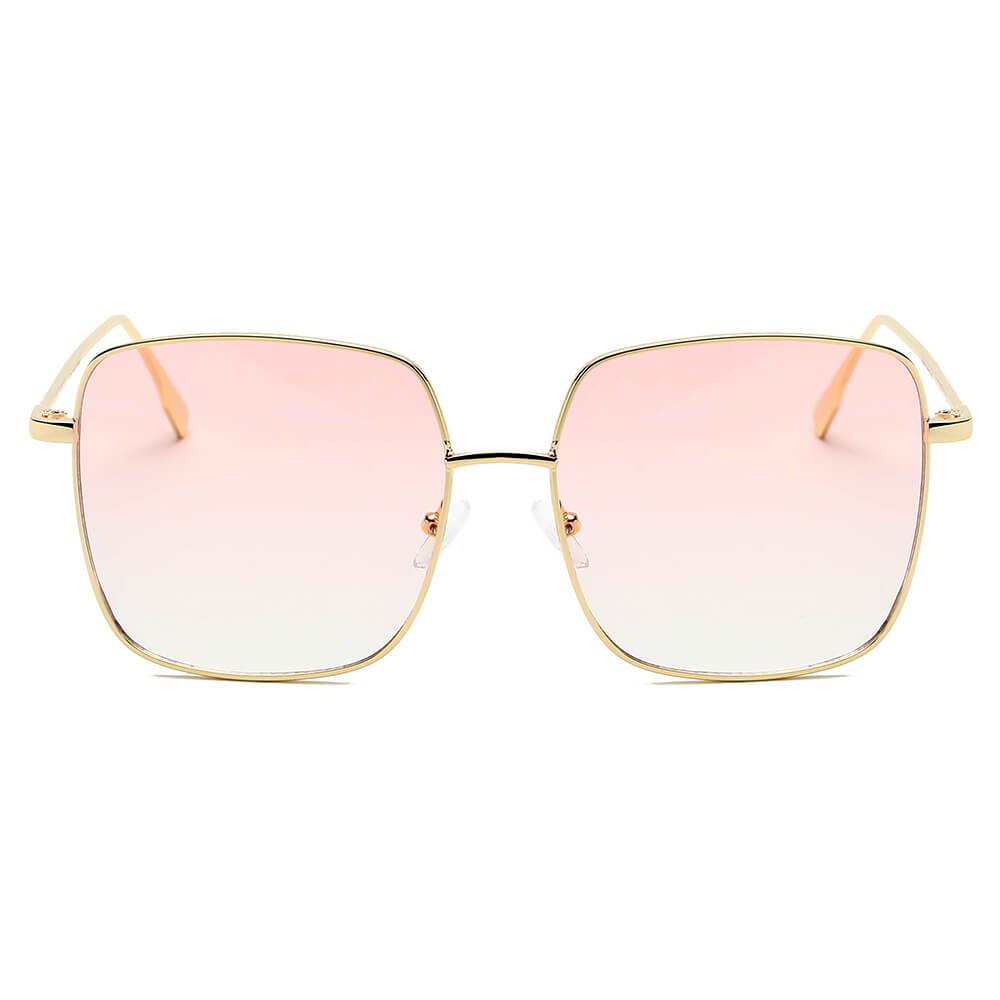 ENOCH | Women Metal Flat Lens Square Sunglasses