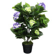 Hortensia artificiel 74 cm en pot (mélange de violets et de jaunes)