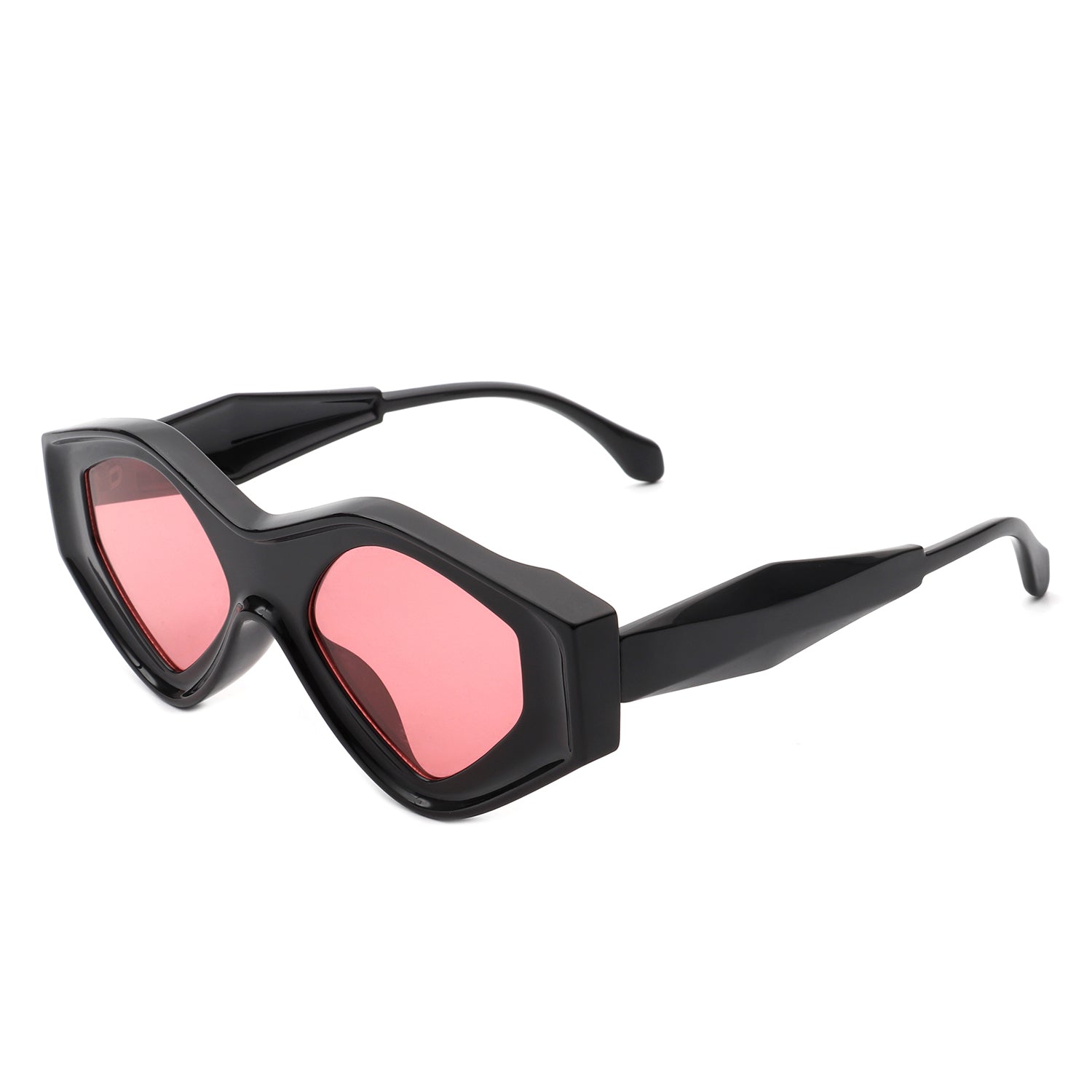 Rosedawn - Futuristic Square Retro Chunky Irregular Geometric Sunglasses