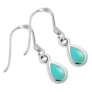 Boucles d'oreilles goutte turquoise en argent sterling