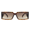 Daylumin - Rectangle Retro Chunky Square Wrap Around Sunglasses