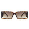 Daylumin - Rectangle Retro Chunky Square Wrap Around Sunglasses