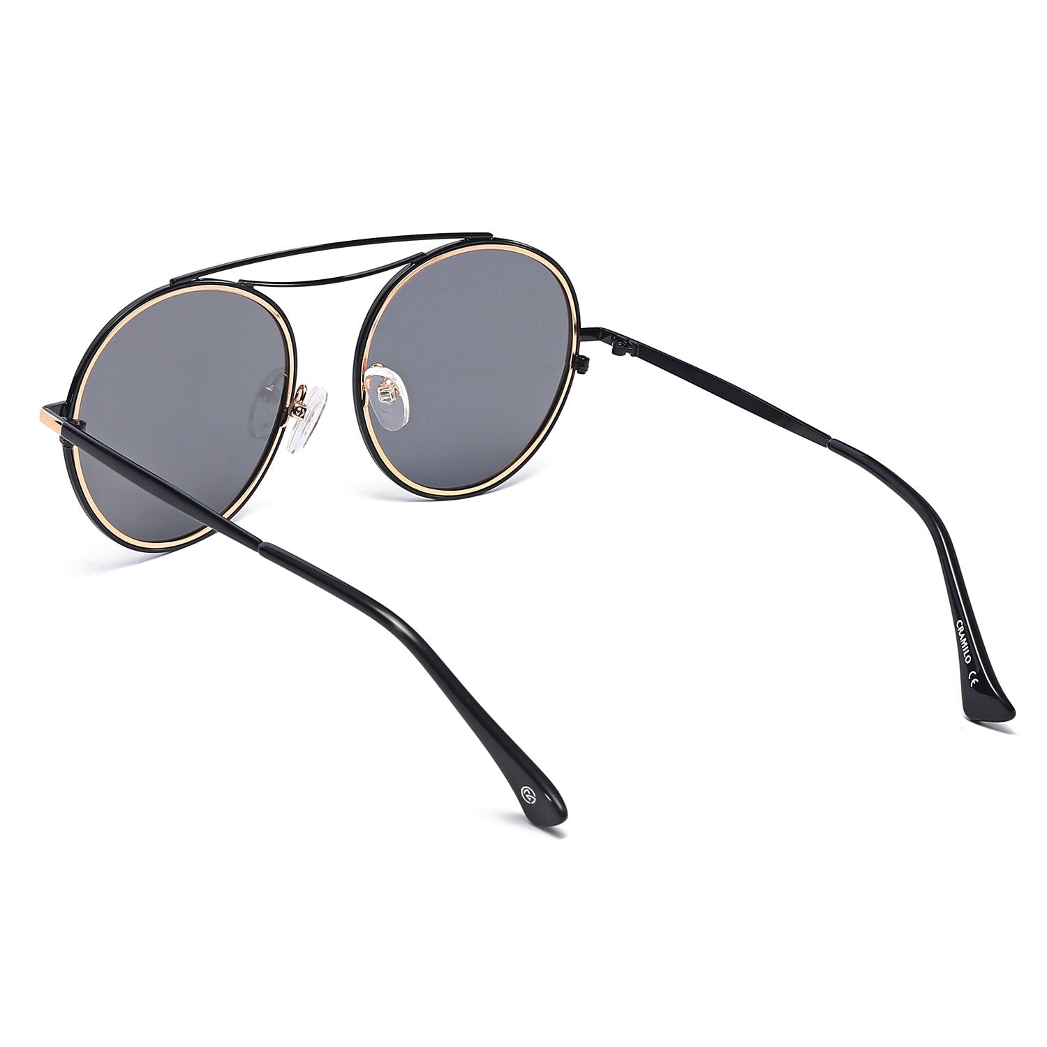 FAIRFAX | Polarized Circle Round Brow-Bar Fashion Sunglasses