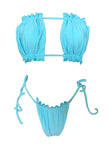 Haut bandeau et bas string Candy - Bleu bébé