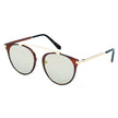 FRISCO | Modern Horn Rimmed Metal Frame Round Sunglasses