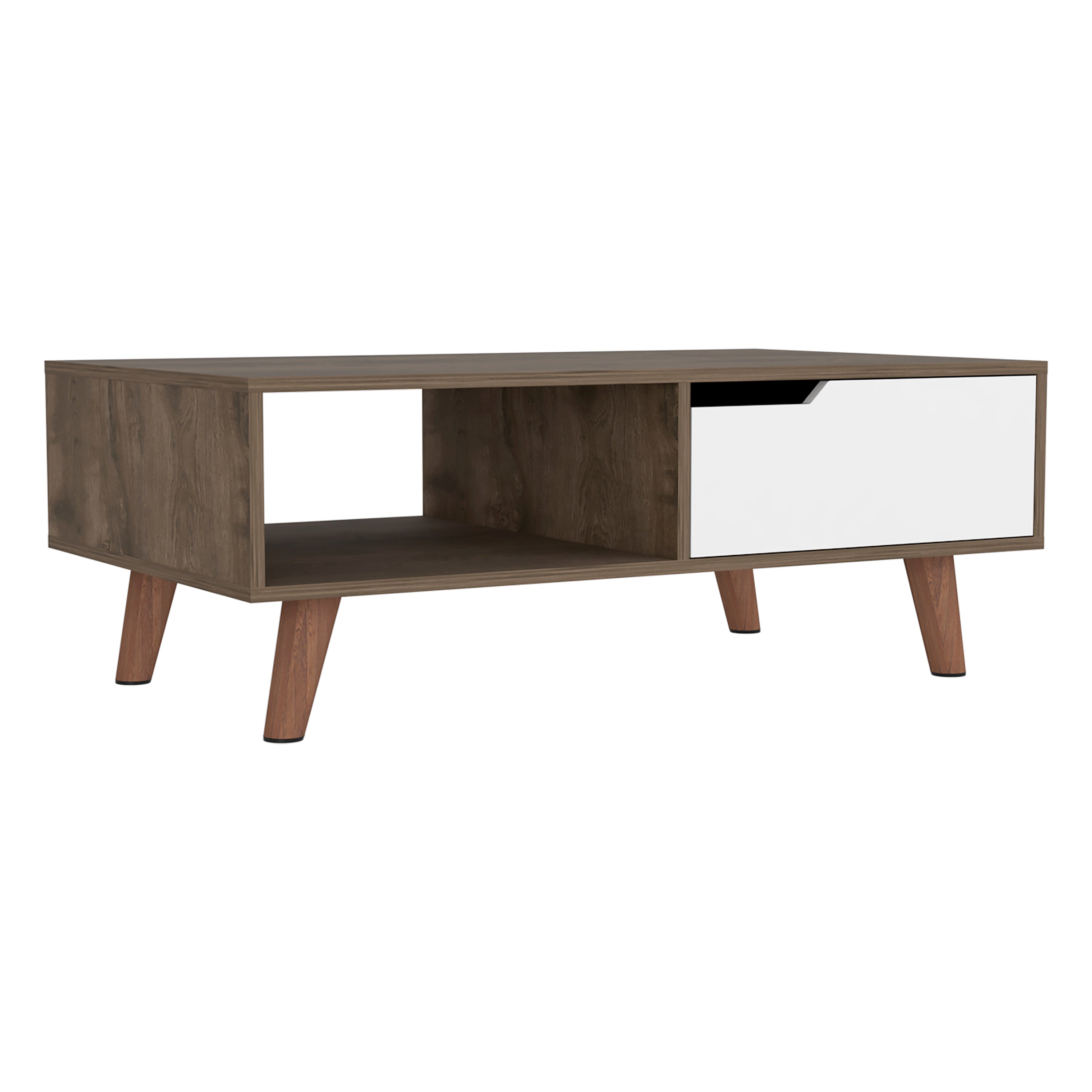 Coffee Table 2.0 Bull, Living Room, Dark Brown / White