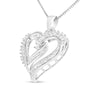 .925 Sterling Silver 1/2 Cttw Diamond Double Row Openwork Heart