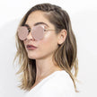 HERSHEY | Lunettes de soleil œil de chat à monture métallique et verres plats pour femmes