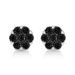 .925 Sterling Silver 1/4 Cttw Color Diamond Cluster Flower Earrings