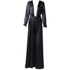 Robe longue noire fendue sur la cuisse