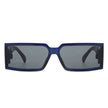 Daylumin - Rectangle Retro Chunky Square Wrap Around Sunglasses