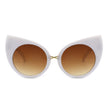 Iridessa - Women Mod Retro High Pointed Oversize Fashion Cat Eye Sunglasses