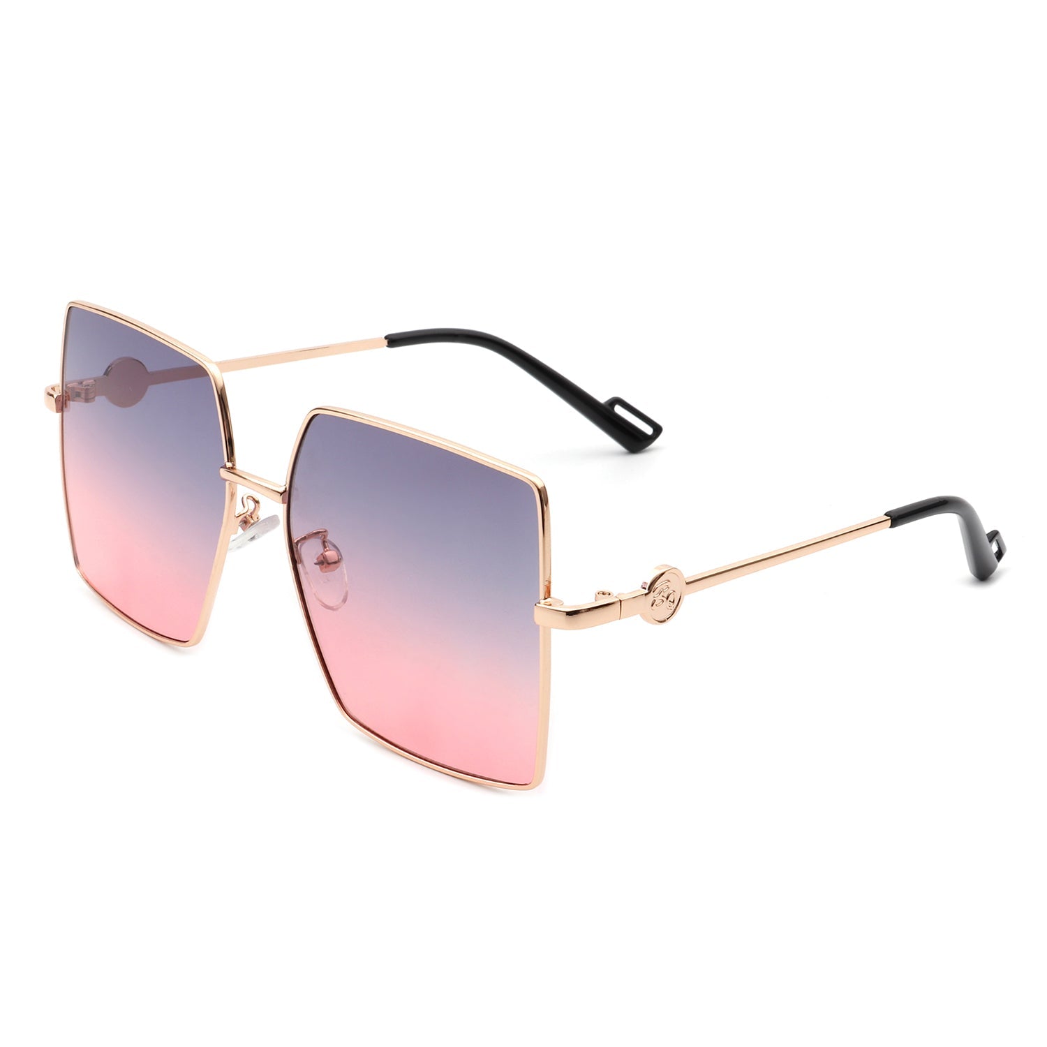 Benazia - Square Oversize Flat Top Large Tinted Women Fashion Sunglasses