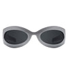 Albion - Oval Wrap Around Retro Round Fashion Sunglasses