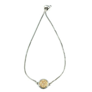 Addison Druzy Adjustable Bracelet in Silver