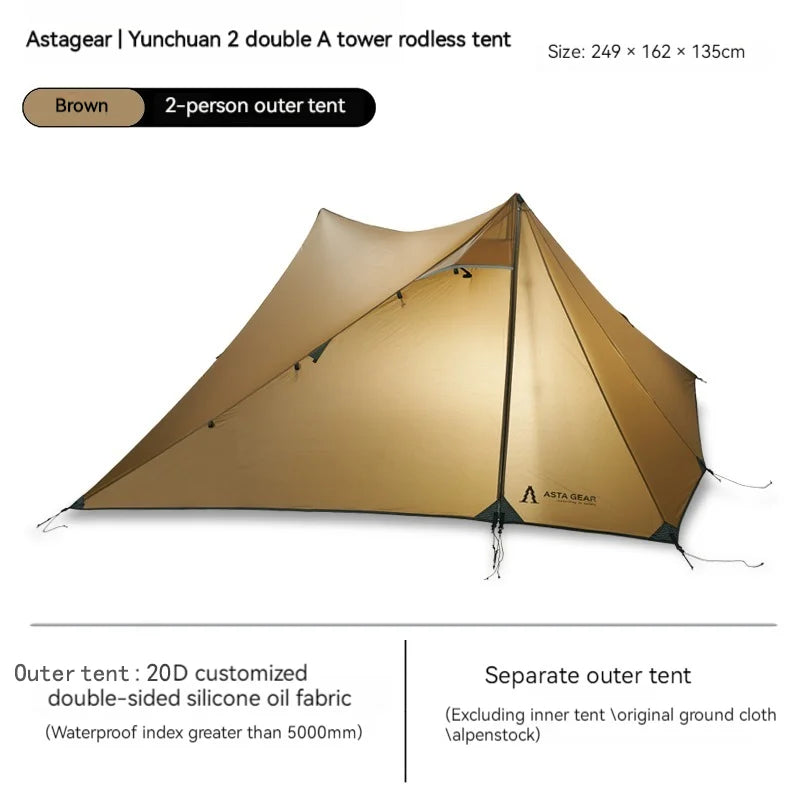 Tente pyramidale double face recouverte de silicone