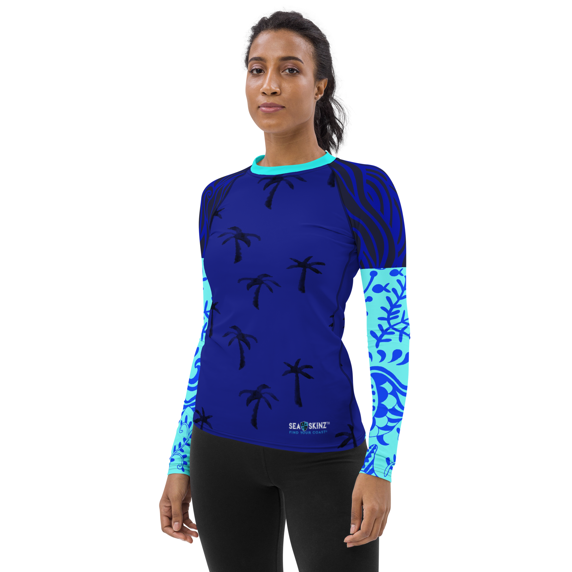 Rashguard Destination Ocean Sea Skinz Performance pour femmes UPF 40+