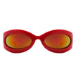 Albion - Oval Wrap Around Retro Round Fashion Sunglasses