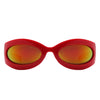 Albion - Oval Wrap Around Retro Round Fashion Sunglasses