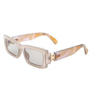 Illumyne - Retro Narrow Rectangle Flat Top Slim Fashion Sunglasses