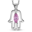 Ensemble de pendentifs Hamsa en argent avec CZ rose