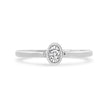 .925 Sterling Silver 1/20 Cttw Miracle Set Diamond Oval Shaped Promise Ring