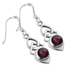 Boucles d'oreilles celtiques en argent et pierre grenat