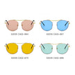 CHOCTAW - Round Tinted Geometric Brow-Bar Fashion Sunglasses