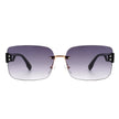 Dreamsea - Rectangle Classic Rimless Square Retro Tinted Fashion Sunglasses