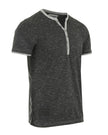 ZIMEGO T-shirts Henley pour hommes – Manches courtes Col contrasté