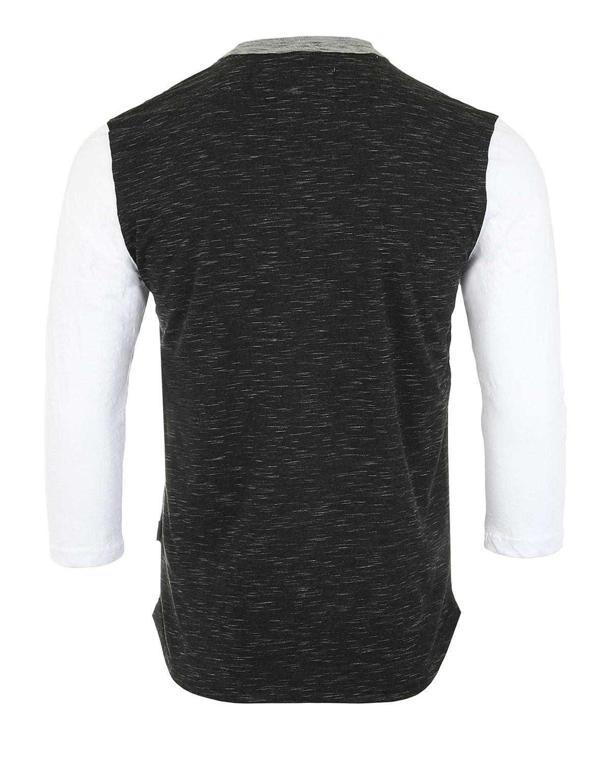 ZIMEGO Men's 3/4 Sleeve Black & White Baseball Henley