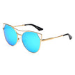 Aspen - Women Trendy Mirrored Lens Cat Eye Sunglasses