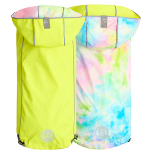 Imperméable Réversible - Jaune Fluo Avec Tie Dye