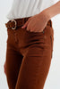 Pantalon super skinny taille haute en camel