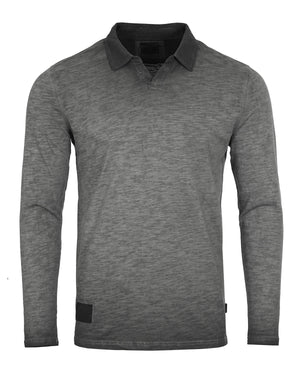 ZIMEGO Polo Henley vintage à manches longues et col en V pour homme