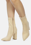 Zahara Faux Suede Block Heeled Boots